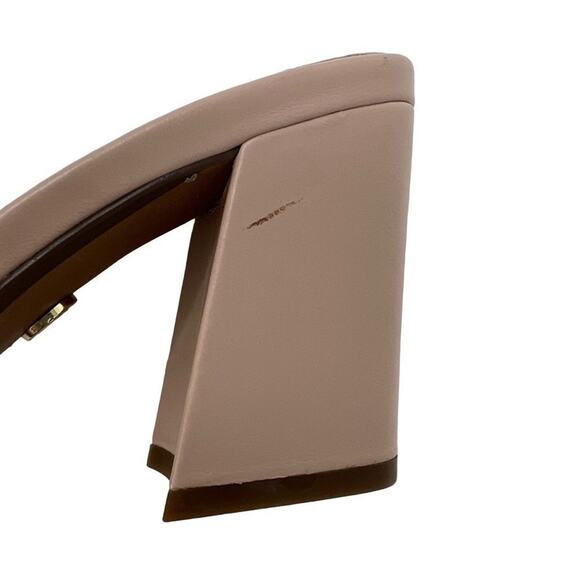 Cecelia New York Gold Beige Hibiscus II Slip On Sandals Heels - Picture 8 of 9